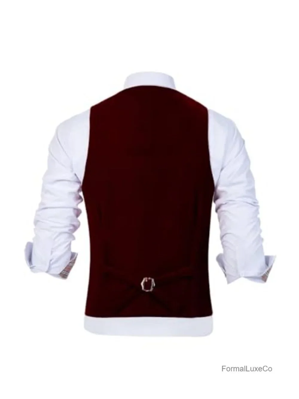 Slim Fit Velvet Men's Suit Vest V-Neck 4 Button Formal Waistcoat